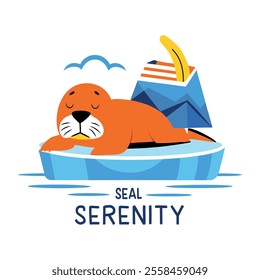 Comic style sticker of seal serenity
