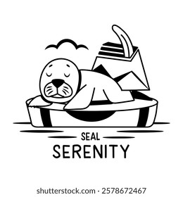 Comic style sticker of seal serenity

