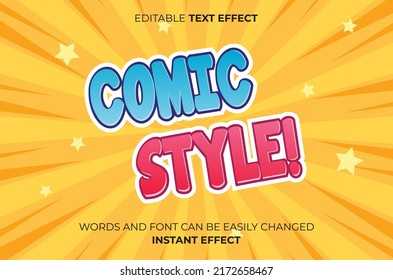 comic style text effect typography	