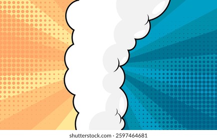 Comic style two color pop art background. Versus comic book background