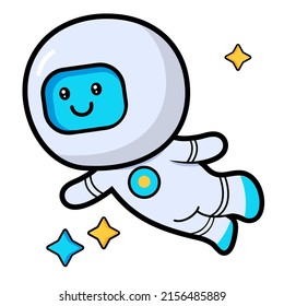 comic style vector cute  astronaut