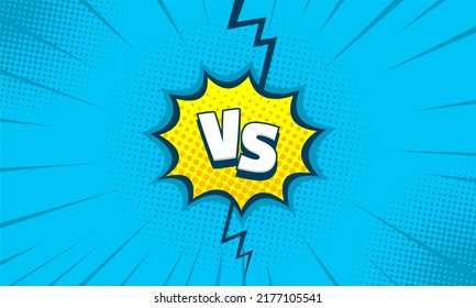 Comic style versus battle background template design