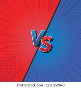 Comic style versus vs banner in blue and red color Free Vector
