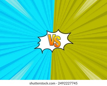 Comic style versus vs screen streamer background vector