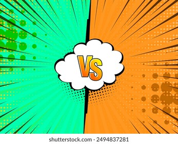 Comic style versus vs screen streamer background vector