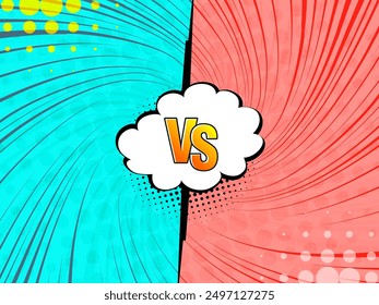 Comic style versus vs screen streamer background vector