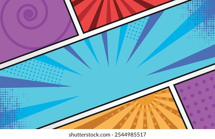 Comic style wallpaper or background template graphic