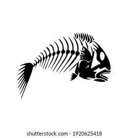 Comic Stylized Vector Image Of Fish Skeleton