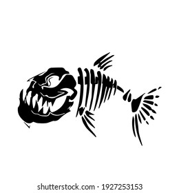 Comic Stylized Vector Image Of Fish Skeleton