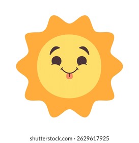 Comic sun doodle cartoon character