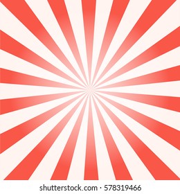 Comic sun rays background. Red sunburst pattern for different images. Vector high quality illustration.