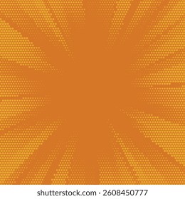 Comic sunburst effect background with halftone. Pop art comic style vector background. Starburst cartoon style. Anime design with explosion effect for print