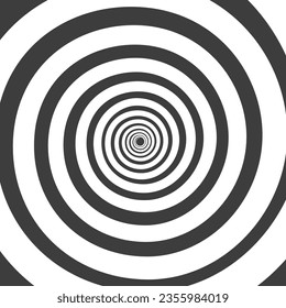 Comic swirl background. Swirl radial pattern or abstract sunburst wallpaper. Vertigo pattern. Abstract rays, vector illustration