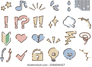 Comic symbol emotion icon vector icon set