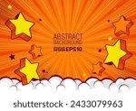 Comic Template Background with Star, Wallpaper Design, Radius Effect, Pop Art Speech Bubble Images, Illustrator Cartoon Clipart.