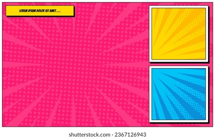 Comic template scene background. vector illustration
