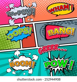 comic template Vector Pop-Art 