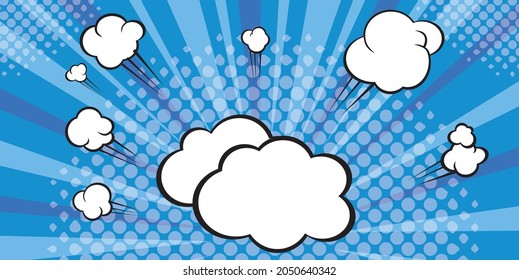 globos de texto cómico imagen de nube estilo retro para fondo 