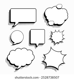 Comic text bubble collections. Vector Illustration.