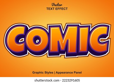 comic text effect with graphic style and editable.
