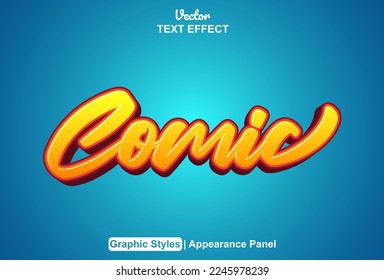 comic text effect with graphic style and editable.