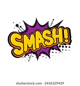 Comic Text Effect Smash Halftone Background