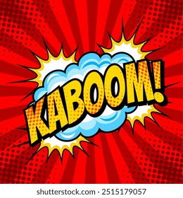 Comic Text KABOOM speech bubble in Pop Art style