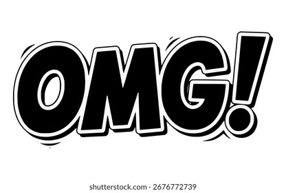 Texto cómico OMG Ilustración vectorial