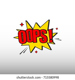 Comic text pop art. oops label icon