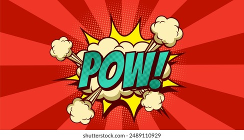 Comic Text POW speech bubble in Pop Art style