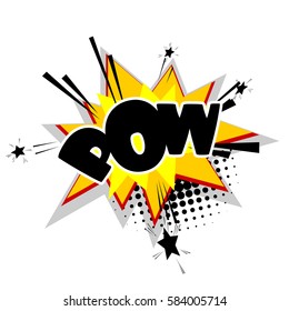 Comic text sound effects. Lettering pow, bang, crash. Bubble icon speech phrase. Cartoon exclusive font label tag expression. Sounds vector illustration. Comics book balloon