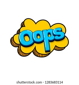 comic text sound effects pop art style. Vector speech bubble word and short phrase cartoon expression illustration. Comics book colored background template.