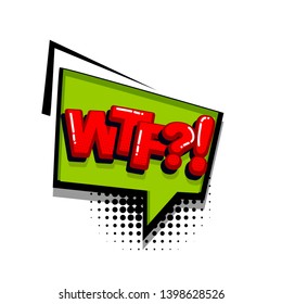 comic text sound effects pop art style. Vector speech bubble word and short phrase cartoon expression illustration. Comics book colored background template.