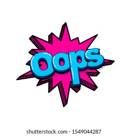 comic text sound effects pop art style. Vector speech bubble word and short phrase cartoon expression illustration. Comics book colored background template.
