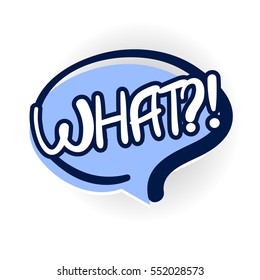 Comic text sound effects. Vector comic text bubble icon speech phrase. Comics book balloon. what, ask, question lettering, cartoon exclusive font label tag expression, sounds illustration shadow