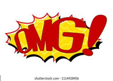 Comic Text Speech. Icon Lettering of Omg. Poster for Print. Vector Illustration