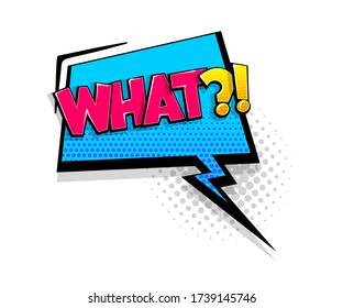 Comic Text Was auf Sprache Bubble Cartoon Pop Art Stil. Farbenfrohe Hälfte spricht Blasen-Wolke Hintergrund. Retro Humor Chat Tag Template. Comic Text Icon Aufkleber.