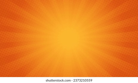 Comic themed background with a combination of light orange and dark orange, suitable for magazine covers, banners, super heroes art, poster cover, etc.