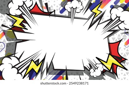 Comic themed cover design with vector abstract background, has blank space, poster, banner, eps 10, editable. 