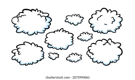 Comic thinking speech bubbles. Think shapes like in comicbooks. Vector illustration isolated in white background