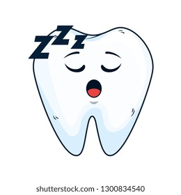 comic tooth asleep kawaii character