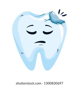 comic tooth broken kawaii character