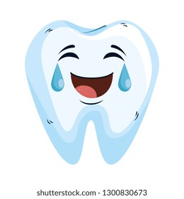 comic tooth happy kawaii character