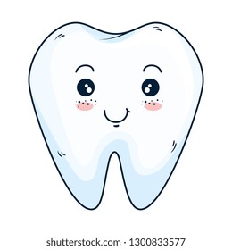 comic tooth happy kawaii character