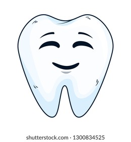 comic tooth happy kawaii character