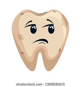 comic tooth sad kawaii character