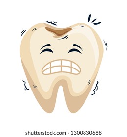 comic tooth sad kawaii character