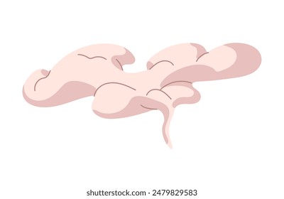 Comic trace of cigarette clouds. Abstract stream of smoke puff. Flow of fume with twisted, curved shape flies in the air. Vapor, steam silhouette. Flat isolated vector illustration on white background