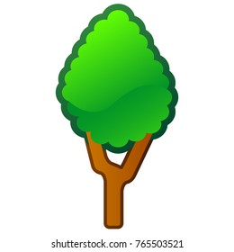 Comic tree isolated on white background, Vector illustration