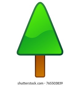 Comic tree isolated on white background, Vector illustration